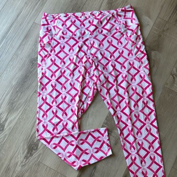 Crown and Ivy, pink and white patterned leggings, size XXL - Picture 1 of 4